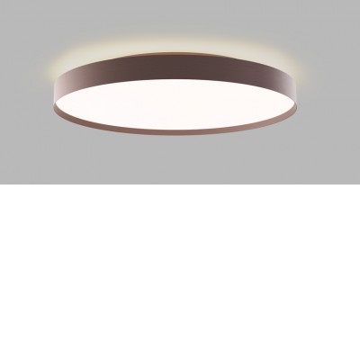TOMAN 32+8W TRIAC Stropní svítidlo, hliník, kávová, dif plast opál, LED 32W+8W, 3000lm, přepín. teplota CCT teplá 3000K- neutrální 4000K, stmív. TRIAC, Ra90, 230V, IP20, rozměry d=400mm, h=85mm, svítí nahoru/dolů
