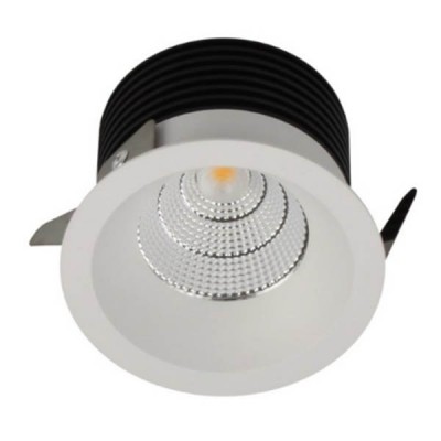 SPOT B LED 9W IP44 Vestavné, stropní svítidlo, těleso hliník, povrch bílá, LED 9W, 830lm, teplá 3000K, Ra80, 230V, do koupelny IP44, tř.1, rozměry d=82mm, h=52mm