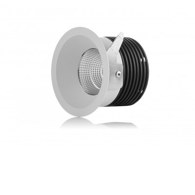 GOGO B 9W CCT IP44 DALI-PUSH Stropní podhledové bodové svítidlo, hliník, bílá, LED 9W, 735lm, nast. teplota CCT teplá 3000K-neutrální 4000K, stmív. DALI-PUSH, vyzař. úhel 60°, UGR<19, Ra90, 230V, do koupelny IP44, d=82mm, h=52mm.