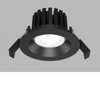 MAX Vestavné, stropní svítidlo, těleso hliník, povrch černá, LED 8W, 735lm, neutrální 4000K, stmív. DALI/PUSH-DIM, 230V, IP65, rozměry d=80mm, h=40mm.