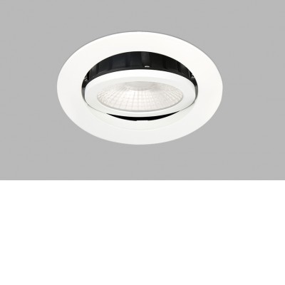 JAWORR 8W IP65 Casambi +-30° Stropní podhledové bodové svítidlo, výklopné +-30°, těleso hliník, bílá, LED 8W, 735lm, neutrální 4000K, stmív. Casambi, vyzař. úhel 60°, Ra90, 230V, do koupelny IP65, rozměry d=80mm, h=30mm.