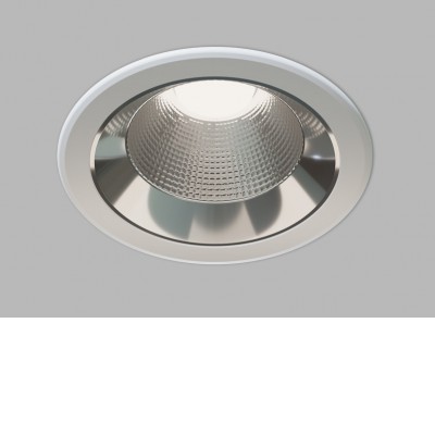 KLODZKO 15W/25W CCT Stropní podhledové svítidlo, hliník, bílá a stříbrná, LED 15W/1800lm, 25W/3000lm, nast. teplota CCT teplá 3000K-neutrální 4000K, stmív. dle typu, vyzař. úhel 60°, UGR<19, Ra90, 230V, IP54, rozměry dle typu.