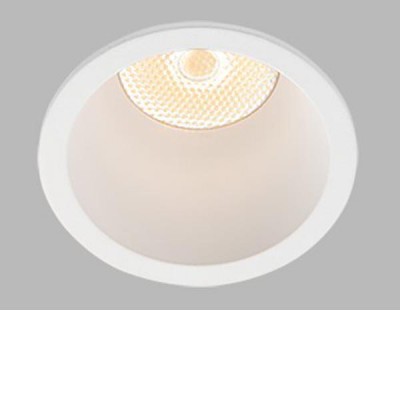 RAY M bílá Vestavné zápustné svítidlo, kruh, těleso hliník, povrch bílá, difuzor plast, LED 10W, 850lm, teplá 3000K, Ra80, 230V, do koupelny IP44, rozměry d=75mm, h=85mm