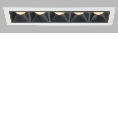 CERGY 10W Podhledové zápustné bodové svítidlo, těleso hliník, povrch bílá/černá, difuzor plast, LED 5x2W, 1050lm, teplá 3000K, stmív. dle typu, 230V, IP20, rozměry 147mm x 45mm