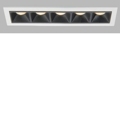 LINEAR 5, W Vestavné zápustné svítidlo, těleso hliník, povrch bílá, difuzor plast, LED 5x2W, 1050lm, teplá 3000K, Ra80, stmív DALI/PUSH, 230V, IP20, rozměry 147mm x 45mm