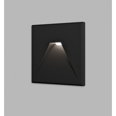 HORNIE SQ 3W CCT Vestavné venkovní svítidlo do stěny, těleso hliník, povrch bílá/černá, difuzor plast, LED 3W, 120lm, přepínatelná. CCT teplota teplá 3000K neutrální 4000K/denní 6000K, 230V, IP44, rozměry 85x85x58mm, svítí dolů