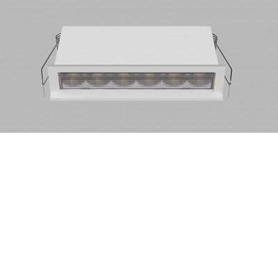 VENLOS ASYM 10W CCT DALI/PUSH Podhledové svítidlo, ASYMETRICKÉ svíc. (wallwasher), hliník, rámeček bílá, LED 10W, 800lm, přepín CCT teplá 2700K/3000K/neutr 4000K, stmív. DALI/PUSH, UGR<19, 230V, IP20, 113x45x31mm.