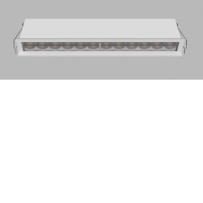 VENLOS ASYM 20W CCT DALI/PUSH Podhledové svítidlo, ASYMETRICKÉ svíc. (wallwasher), hliník, rámeček bílá, LED 20W, 1600lm, přepín CCT teplá 2700K/3000K/neutr 4000K, stmív. DALI/PUSH, UGR<19, 230V, IP20, 212x45x31mm.