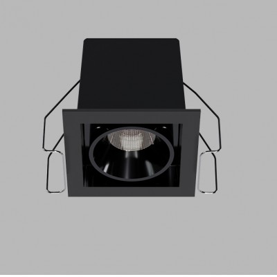 VENLOS 5W CCT DALI/PUSH Podhledové bodové svítidlo, hliník, rámeček černá, buňky černá, LED 5W, 400lm, přepín CCT teplá 2700K/3000K/neutr 4000K, stmív. DALI/PUSH, Ra90, UGR<19, 230V, IP20, rozměry 62x62x50mm.