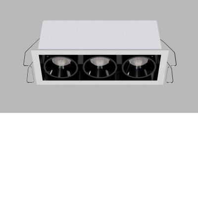 VENLOS 15W CCT Podhledové bodové svítidlo, hliník, rámeček bílá, buňky černá, LED 15W, 1200lm, přepín CCT teplá 2700K/3000K/neutr 4000K, Ra90, UGR<19, 230V, IP20, rozměry 153x62x50mm.