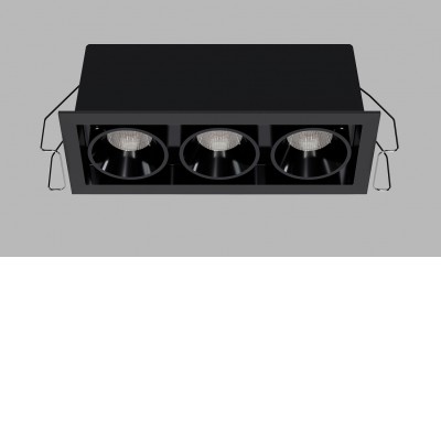 VENLOS 15W CCT DALI/PUSH Podhledové bodové svítidlo, hliník, rámeček černá, buňky černá, LED 15W, 1200lm, přepín CCT teplá 2700K/3000K/neutr 4000K, stmív. DALI/PUSH, Ra90, UGR<19, 230V, IP20, rozměry 153x62x50mm.