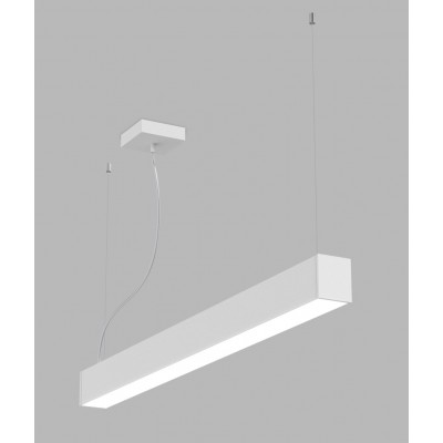 KIKI 30W, CCT Závěsné svítidlo, kov, bílá, dif. plast opál, LED 15-30W, 1650-3300lm, přep. teplota CCT teplá 3000K/neutr 4000K, vyzař. úhel 110°, Ra90, 230V, IP20, rozměry 900x70x59mm, záv lanko l=2500mm, lze zkr