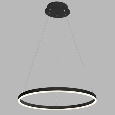 CIRCLE Závěsné svítidlo, hliník, černá, difuzor plast opál, LED 100W, 8900lm, teplá 3000K, stmív DALI/PUSH, 230V, IP20, tř.1, rozměry d=1200mm, vč závěsu l=1200mm lze zkrátit