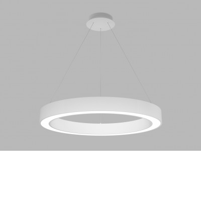 CALAIS SL SU LED 50W, 80W Závěsné svítidlo, hliník, bílá, difuzor plast opál, LED 60W, 4700lm, TW Tunnable white CCT teplá 3000K, neutr 4000K, Ra80, stmív DALI/PUSH, 230V, IP20, rozměry d=800mm, h=85mm, závěs 2500mm