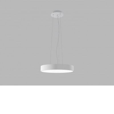 MONO SLIM 40 P-Z, W Závěsné svítidlo, hliník, bílá, difuzor plast opál, LED 30W, 2100lm, přepínatelná teplota CCT teplá 3000K, neutrální 4000K, stmív DALI/PUSH, Ra80, 230V, IP20, rozměry d=400mm, h=60mm, závěs 2400mm