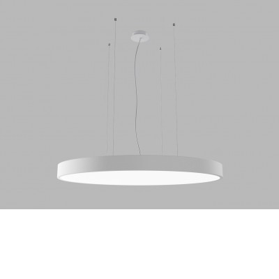 CAMB SLSU Závěsné svítidlo, hliník, bílá, difuzor plast opál, LED 80W, 5600lm, přepín teplota CCT teplá 3000K, neutrální 4000K, Ra80, stmív TRIAC, 230V, IP20, rozměry d=800mm, h=60mm, lank záv 2400mm