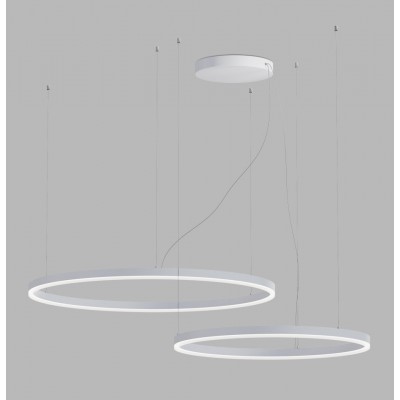 CHATOU HL 104W CCT Casambi Závěsné svítidlo, těleso kov, bílá, LED 104W, přepín. CCT teplota teplá 3000K-neutr 4000K, stmív. Casambi, 230V, IP20, d=600mm+800mm, vč závěs lanka l=2500mm, lze zkr.