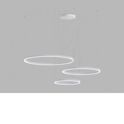 CHATOU HL 136W CCT DALI/PUSH Závěsné svítidlo, kov, bílá, dif plast opál, LED 136W, přepín. CCT teplota teplá 3000K-neutr 4000K, stmív. DALI/PUSH, 230V, IP20, d=400+600+800mm, vč závěs lanka l=2500mm, lze zkr.