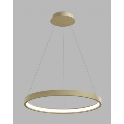 PORKA 40W CCT DALI Závěsné svítidlo, hliník, zlatá, dif. plast opál, LED 40W, 2800lm, TW nast.teplota CCT teplá 3000K-neutrální 4000K, stmív. DALI, 230V, IP20, tř.1, rozměry d=600mm, vč závěs lank l=2500mm, lze zkr.