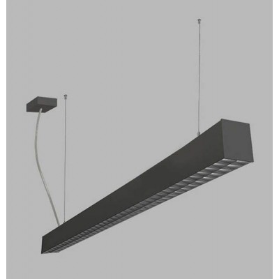 LINO LASER Závěsné svítidlo, těleso hliník, povrch černá, LED 32W, 3850lm, neutrální 4000K, stmív. DALI, 230V, IP20,  rozměry 1200x85x65mm, vč závěs lanka h=2500mm, lze zkrátit, svítí dolů.