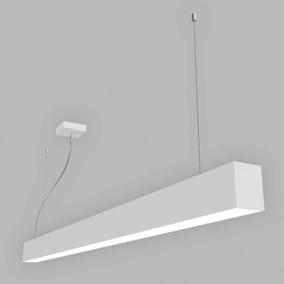 KELONO S/D, LED 49W Závěsné svítidlo, hliník, bílá, dif mikroprisma, LED 49W, 6860lm, nast teplota CCT-TW teplá 3000K- neutr 4000K, Ra80, stmív ZIGBEE, 230V, IP20, rozměry 1500x85x65mm, lank záv 2500mm, sv dolů