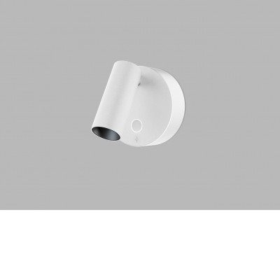 TIBUT WL 3,5W USB Nástěnná bodová lampa, základna hliník, povrch bílá, LED 3,5W, 210lm, teplá 2700K, Ra90, 230V, IP20, rozměry d=85mm, základna obsahuje USB připojení vč dotyk vypínače