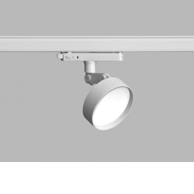 ELIE 12W 3F Svítidlo do 3-fázové lišty, těleso hliník, povrch bílá, difuzor plast opál, LED 12W, 1000lm, teplá 3000K, 230V, IP20, rozměry d=113mm, h=35mm.
