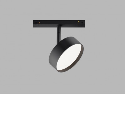 STEIN 12W 48V DALI Svítidlo do magnetického systému, nast. směr svícení, těleso kov, povrch černá/bílá, difuzor plast opál, LED 12W, 1000lm, teplá 3000K/neutrální 4000K, stmív. DALI dle typu, 48V, IP20, rozměry d=113mm, h=90mm.