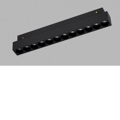 STAK 12W CCT Svítidlo do magnetnetického systému, kov, černá, LED 12W, 1068lm, přepín CCT teplá 3000K/3500K/neutr 4000K,  vyzař. úhel 38°, 48V, IP20, rozměry 235x44x22mm.