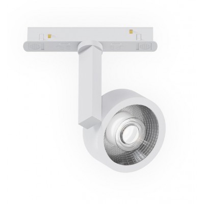 SITAR 8W Bodové svítidlo do magnetického systému, reflektor, nast. směr svícení, těleso kov, povrch bílá, LED 8W, 480lm, neutrální 4000K, stmív. DALI, 48V, IP20, rozměry d=72mm, h=118mm.