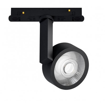 SITAR 8W 48V DALI Bodové svítidlo do magnetického systému, reflektor, nast. směr svícení, těleso kov, povrch černá/bílá, LED 8W, 480lm, teplá 3000K/neutrální 4000K, stmív. DALI dle typu, 48V, IP20, rozměry d=72mm, h=118mm.