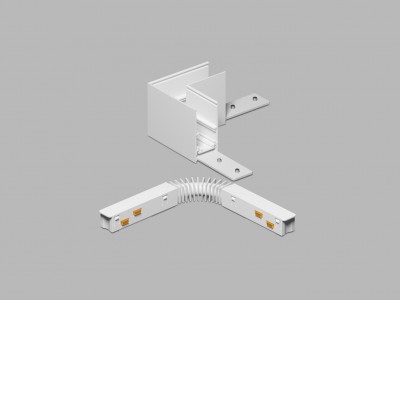 VERT CTH90 48V Rohová L spojka 90°, horizontální odbočení, stropního magnetického systému, materiál hliník, povrch bílá, stmívání DALI, 48V, rozměry 68x53x68mm.