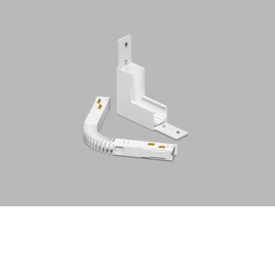 INDHOVE CTV90 48V Rohová L spojka 90°, vertikální odbočení, stropního magnetického systému, materiál hliník, povrch bílá, stmívání DALI, 48V, rozměry 68x26x68mm.