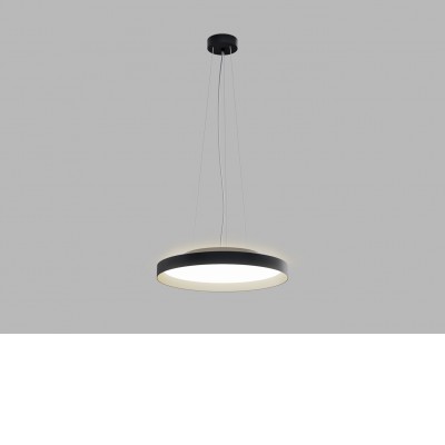 RANDY S Závěsné svítidlo, hliník, černá/zlatá, difuzor plast opál, LED 36W, 2800lm TW nastavitelná teplota CCT teplá 3000K-neutrální 4000K, Ra90, stmív DALI/PUSH, 230V, IP20, d=400mm, h=70mm, závěs l=2500mm