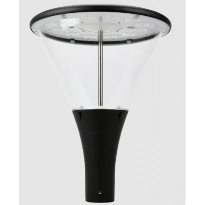 CISCO 30W/60W, IP66 Veřejné parkové osvětlení, těleso hliník, povrch černá, krycí plast čirý, LED 30W/4500lm, 60W/9000lm, neutrální 4000K, Ra80, ULOR 10%, 230V, IP66, IK08, rozměry hlavice d=450mm, h=577mm, montáž na stožár d=60mm