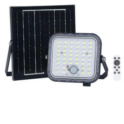 ALEN 6W IP65 PIR SOLAR Venkovní solární svítidlo reflektor, PIR senzor, záběr 100°, dosah 3m, čas 10s-60s, dálkový ovladač, LED 6W, 1400lm, neutrání 4000K, napájení solární panel, bat 4Ah,IP65, 126,5x114x28mm.