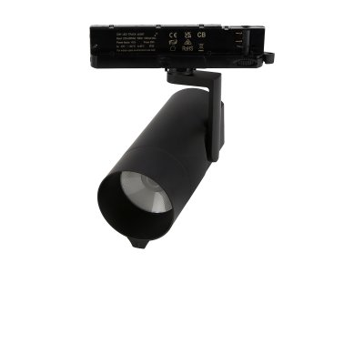 AITrackSpot 35W, CCT 2700K-6500K, RGB Bodové svítidlo, hliník, černá, LED 35W, 2300lm, AI nast CCT teplá 2700K-denní 6500K, Ra98, RGB, vyzař úhel 24°/36°/50°, 230V, IP20, rozměry d=80mm, l=181mm, do 3F lišty Nordic Aluminium