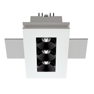 MONIORIO LED 6W Podhledové, stropní, tříbodové svítidlo, těleso sádra, povrch bílá, reflektor bílá/černá, LED 6W, 747lm, teplá 3000K, Ra90, 230V, IP20, tř.3, rozměry 150x150x71mm, trafo samostatně