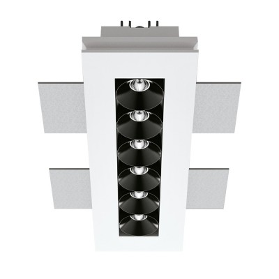 MONIORIO LED 12W Podhledové, stropní, šestibodové svítidlo, těleso sádra, povrch bílá, reflektor bílá/černá, LED 12W, 1224lm, teplá 3000K, Ra90, 230V, IP20, tř.3, rozměry 150x260x71mm, trafo samostatně
