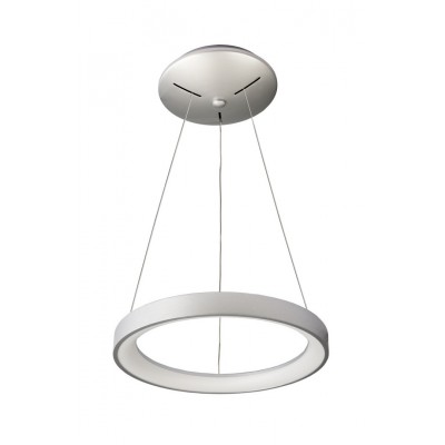LANEA SU 30W CCT Závěsné svítidlo, hliník, povrch stříbrná, difuzor plast opál, LED 30W, přepín. CCT teplá 3000K-neutrální 4000K, stmív TRIAC, Ra80, 230V, IP20, rozměry d=380mm, vč závěs lanka l=1800mm, lze zkrátit