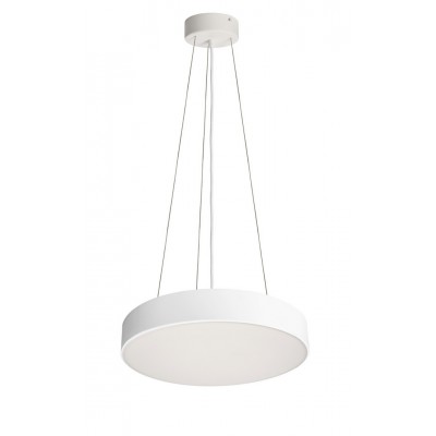 LAVO SU 65W CCT Závěsné svítidlo, hliník bílá, difuzor plast opál, LED 65W, přepín. CCT teplá 3000K-neutrální 4000K, stmív TRIAC, Ra80, 230V, IP20, rozměry d=600mm, vč závěs lanka až l=3000mm, svítí nahoru/dolů