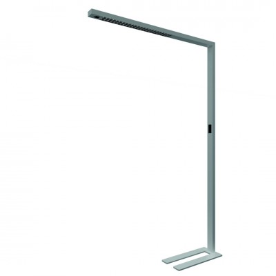 LEPUS FL 80W senzor Stojací lampa, senzor přítomnosti, dosah 3m, záběr 85°, hliník, šedostříbrná, LED 80W, 10100lm, neutrální 4000K, UGR<6, vyzař úh 50°, dotyk stmívač, Ra95, 230V, IP20, 64x1950x1240mm, svítí nahoru/dolů