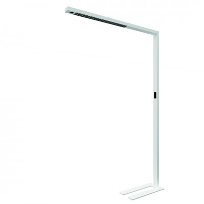 LEPUS FL 80W CCT senzor Stojací lampa, senzor přítomnosti, dosah 3m, záběr 85°, hliník, bílá, LED 80W, nast. CCT teplá 2700K-denní 6500K, UGR<6, vyzař úh 50°, dotyk stmívač, Ra95, 230V, 64x1950x1240mm, svítí nahoru/dolů