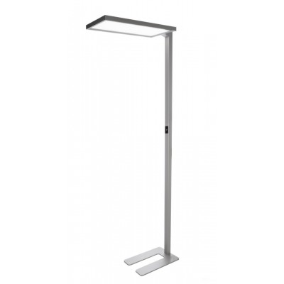 LEPUS FL 80W op Stojací lampa, těleso hliník, povrch šedostříbrná, dif plast opál, LED 80W, 6700lm, teplá 3000K, UGR<19, vyzař úhel 90°, dotyk stmívač, Ra80, 230V, IP20, 310x1950x610mm, svítí nahoru/dolů