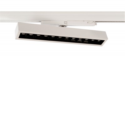 SEME 23W-32W 3F Svítidlo do 3F lišty, nastavitelný směr svícení, těleso hliník, povrch stříbrná, nastav. LED 23W-32W, neutrální 4000K, 3068lm, 230V, IP20, rozměry 336x36x49mm.