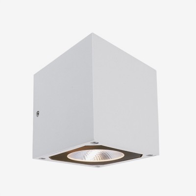 CUBODO II LED Nástěnné venkovní svítidlo, materiál hliník, povrch bílá, sklo čiré, LED 7W, teplá 3000K, 600lm, Ra80, 230V, IP54, tř.1, rozměry 108x108x115mm, svítí dolů