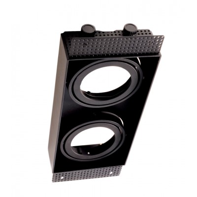 NOWA rám IVRE, 2x31W Podhledové bezrámečkové bodové svítidlo, do sádrokartonu, materiál kov, povrch bílá, nebo černá, pro LED modul 2x31W,  rozměry 305x178x128mm