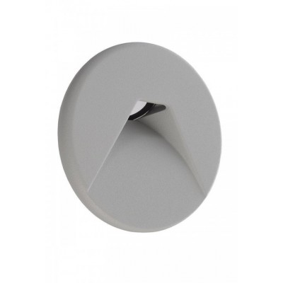 ALWAID Dekorativní kryt pro vestavné svítidlo do stěny, kruhové, materiál hliník, povrch stříbrná, detail trojúhelníkový výřez, rozměry d=85mm.