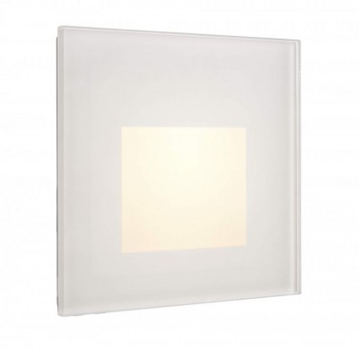 ALWAID Dekorativní kryt pro přisazené svítidlo do stěny, čtvercový, materiál hliník, povrch bílá, čtvercový difuzor, rozměry 78x78x22mm.