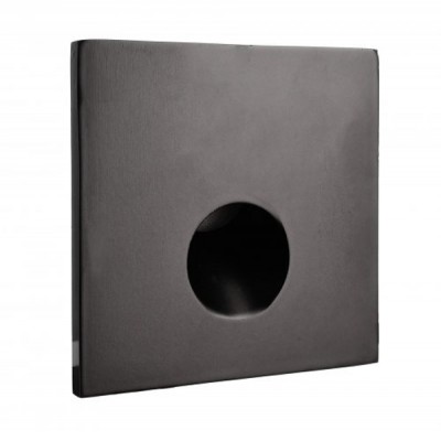 ALWAID Dekorativní kryt pro vestavné svítidlo do stěny, čtvercové, materiál hliník, povrch černá, detail kruhový výřez, rozměry 75x75x22mm.